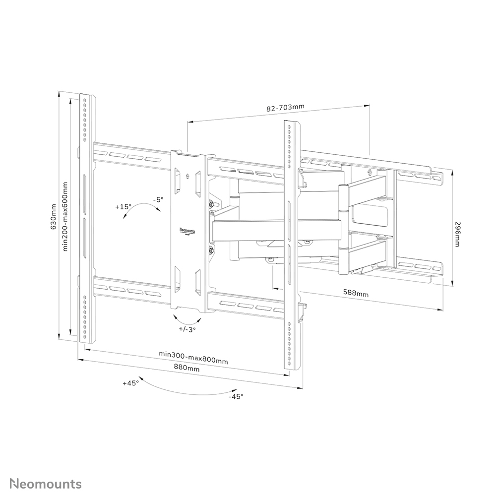 Neomounts WL40S-950BL18 Supporto a parete per TV pesanti 55-110" - mobilità completa
